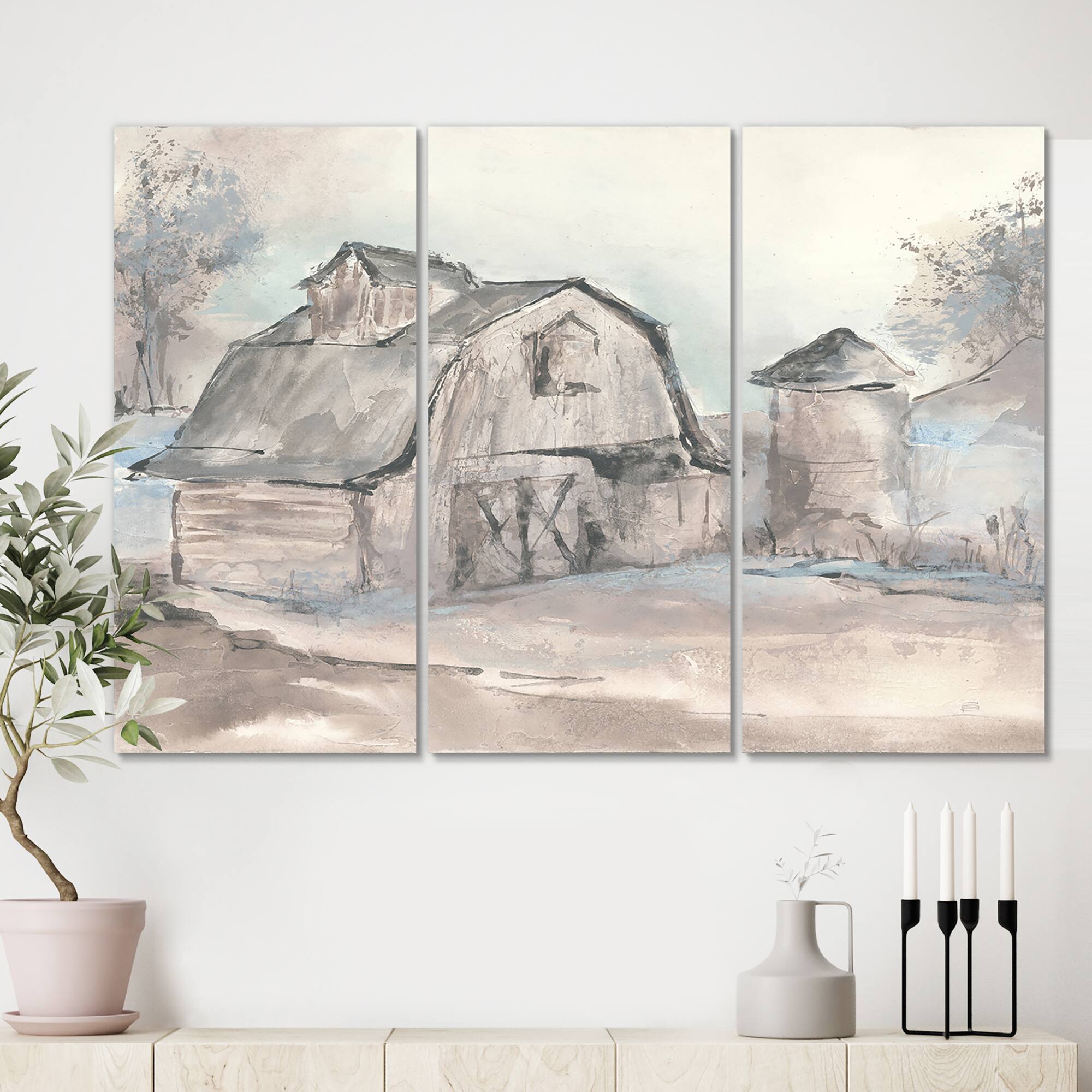 Designart - Farmhouse Barn Grey V